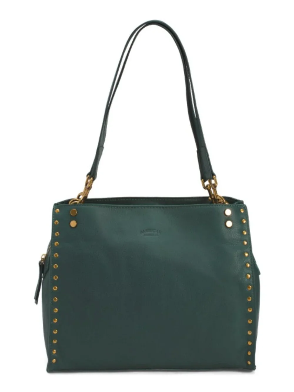 AMERICAN LEATHER CO. Leather Lenox Studded Triple Entry Satchel